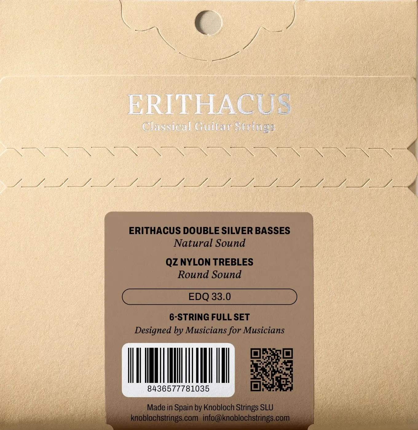 Knobloch EDQ 33.0 ERITHACUS Double Silver QZ Nylon - Medium-Low Tension