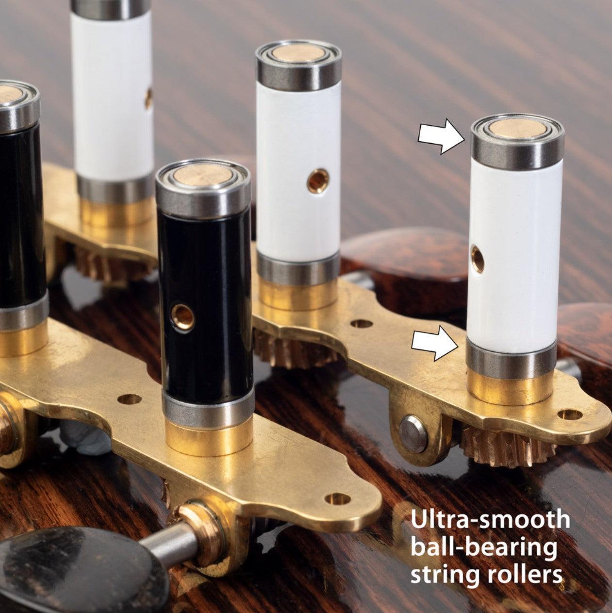 Sloane Classical Guitar Tuners with Ebony Knobs and Deco Baseplates