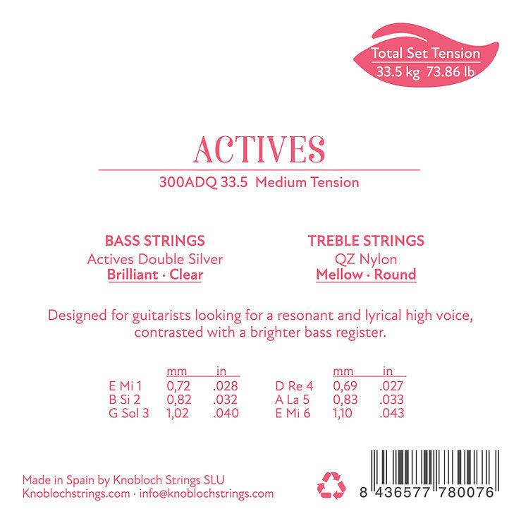 Knobloch 300ADQ - Actives - Double Silver QZ Nylon - Medium Tension - Classical Guitar Strings