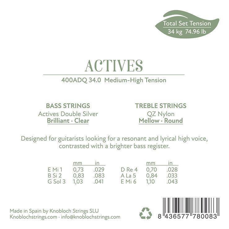 Knobloch 400ADQ - Actives - Double Silver QZ Nylon - Medium-High Tension - Classical Guitar Strings