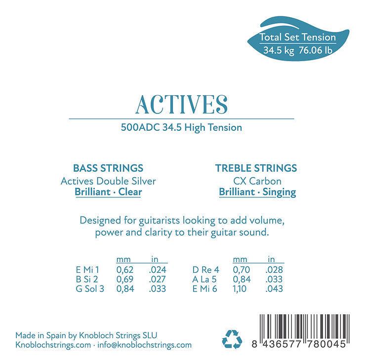 Knobloch 500ADC - Actives - Double Silver CX Carbon - High Tension - Classical Guitar Strings (Copy)