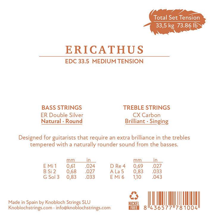 Knobloch EDC 33.5 - ERITHACUS Double Silver CX Carbon - Medium Tension - Classical Guitar Strings