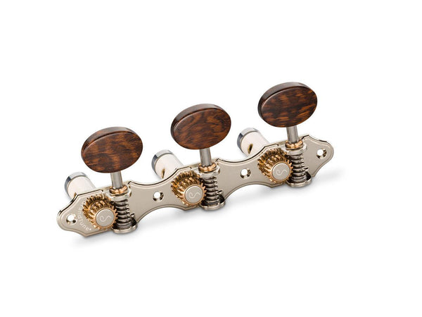 Schaller GrandTune Hauser Tuning Machines - Nickel /Snakewood /White Deluxe