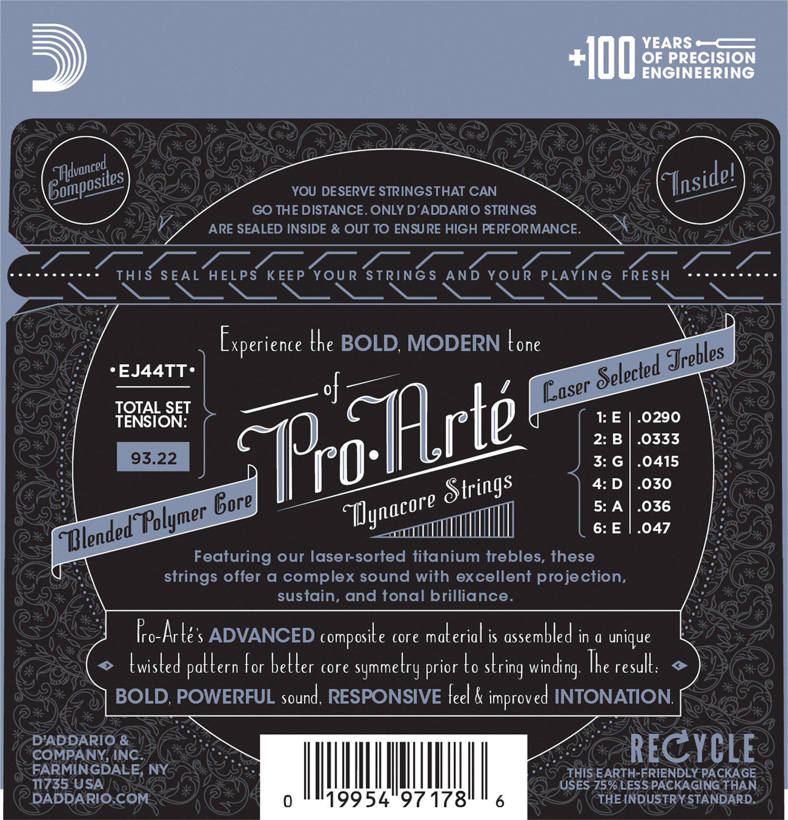 D'Addario EJ44TT Pro Arte Dynacore Extra Hard Tension Classical Guitar Strings