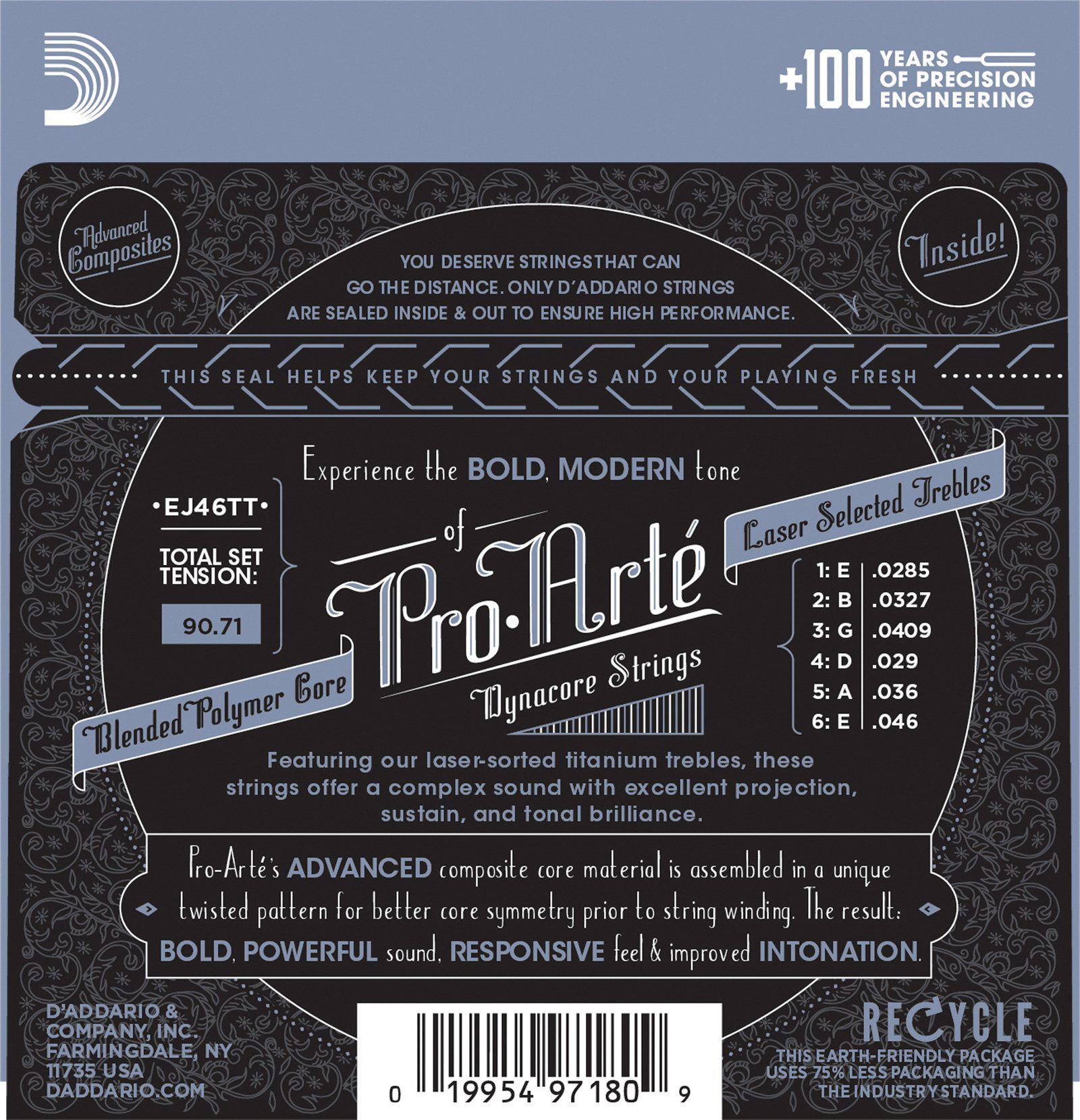 D'Addario EJ46TT Pro Arte Dynacore Hard Tension Classical Guitar Strings